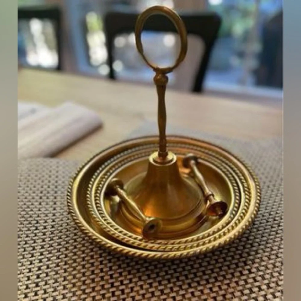 Vintage Brass 3 Tier Pastry Fruit Plate Serving  Dessert Holder Made In Designco
